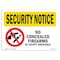 Signmission OSHA Security Sign, 5" Height, 7" Width, No Concealed Weapons By County, Landscape, SN-D-57-L-11593 OS-SN-D-57-L-11593 - alternate 1